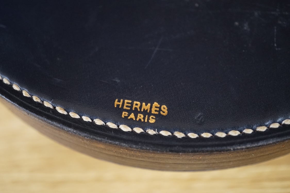 A Hermes brass and leather ‘porthole’ dish, 19.5cm